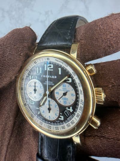 Chopard Chopard Mille Miglia Gray blue “Sport Argentina” limited edition dial Yellow Gold Watch Only 1251 Preowned Automatic — photo 2