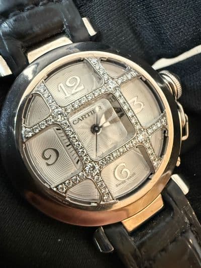 Cartier Cartier Pasha  Silver dial White Gold Watch Only 2529 Preowned Automatic — photo 1