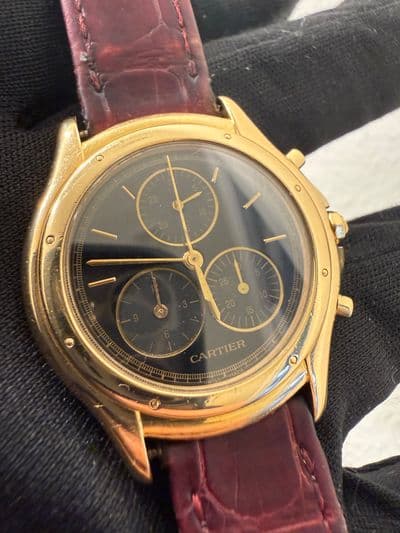 Cartier Cartier Cougar Black dial Yellow Gold Watch Only 11621 33mm Preowned Quartz — photo 1