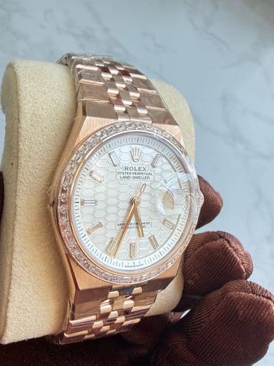 Rolex Rolex Land-Dweller White dial Rose Gold Box and Papers 127285TBR Good Automatic — photo 4