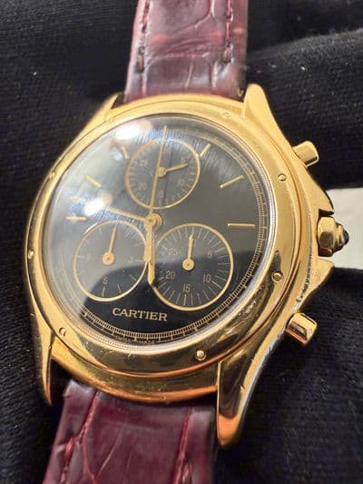 Cartier Cartier Cougar Black dial Yellow Gold Watch Only 11621 33mm Preowned Quartz — photo 2