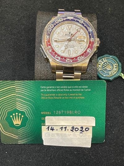 Rolex Rolex GMT-Master ii meteorite dial White Gold Papers/Cards 126719BLRO Very Good — photo 1