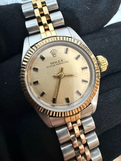 Rolex Rolex Oyster Perpetual  Beige dial Two-Tone Watch Only 6719 Preowned Automatic — photo 8