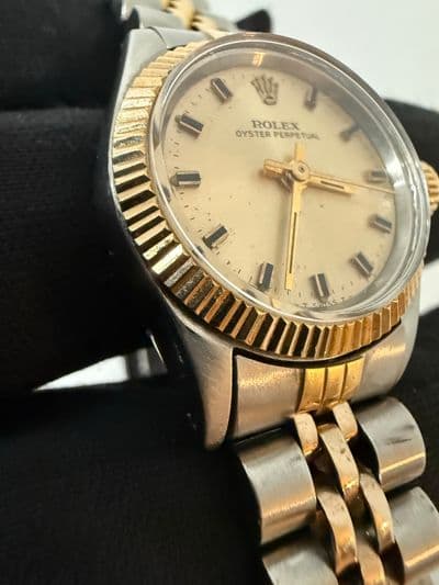 Rolex Rolex Oyster Perpetual  Beige dial Two-Tone Watch Only 6719 Preowned Automatic — photo 2