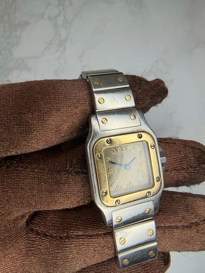 Cartier Cartier Santos Bronze dial Two-Tone Watch Only 1567 Preowned Quartz — photo 4