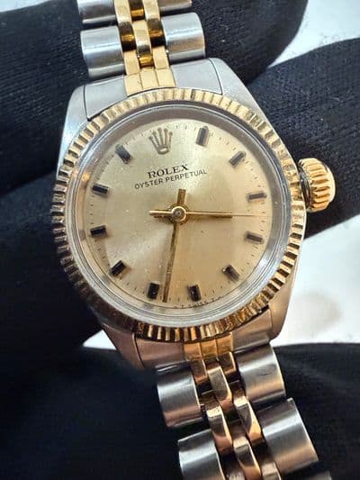 Rolex Rolex Oyster Perpetual  Beige dial Two-Tone Watch Only 6719 Preowned Automatic — photo 1