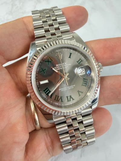Rolex Rolex Dj41 jubilee wimbeldon  Silver dial Stainless Steel Watch Only 126300 Very Good Automatic — photo 4