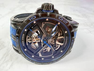 Roger Dubuis Roger Dubuis Excalibur Spider Huracan Skeleton carbon fiber blue  Black dial Watch Only DBEX0749 Preowned Automatic — photo 1