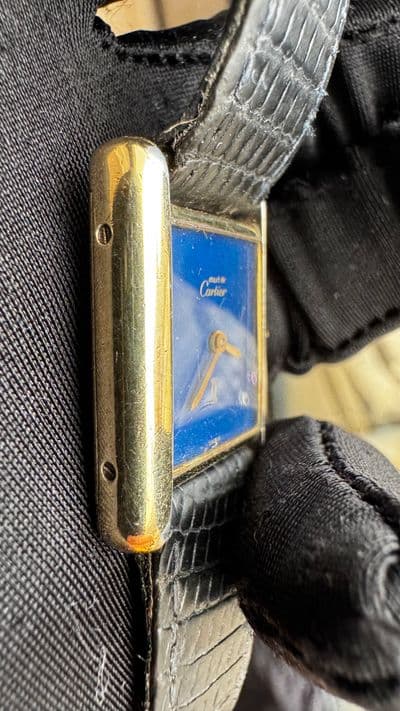 Cartier Cartier Tank lapis dial vermeil silver argent must — photo 1